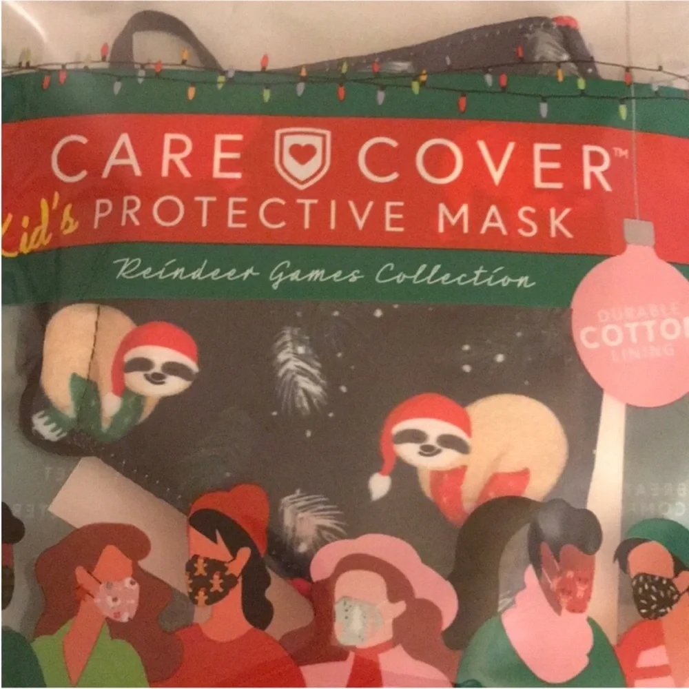 Care Cover Kid’s Protective Christmas Print Mask in Festive Sloths